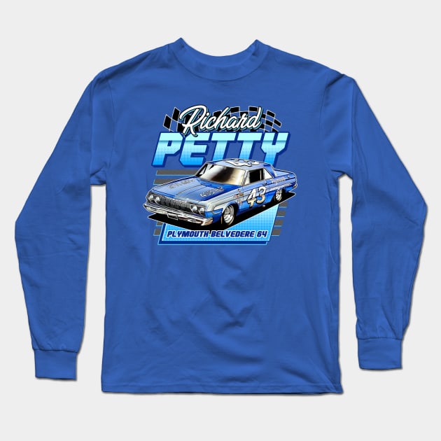 Richard Petty Belvedere Legend 60S Retro Long Sleeve T-Shirt by Erianna Bee